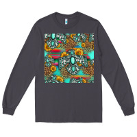 Smoke western turquoise thunderbird seamless pattern Long Sleeve Tee - HRA Design Shop