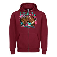 Burgundy football mom Zipper Hoodie - AdoDesignShop