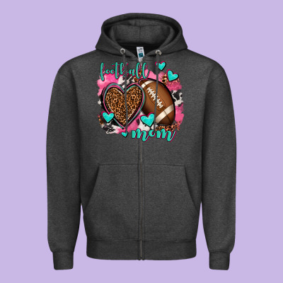 Football Mom Zipper Hoodie Designed By Adodesignshop