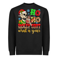 Black ho ho holy shit what a year Heavyweight Sweatshirt - MaliasSmallBusiness