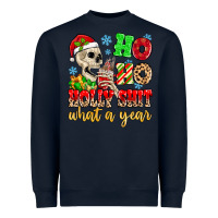 Navy ho ho holy shit what a year Heavyweight Sweatshirt - MaliasSmallBusiness
