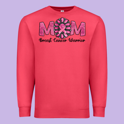 Breast Cancer Warrior Mom Premium Sweatshirt Designed By Jasminsmagicworld