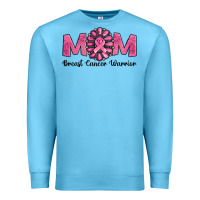Ocean Blue breast cancer warrior mom Premium Sweatshirt - Jasminsmagicworld