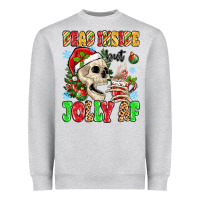 Heather Grey dead inside but jolly af Heavyweight Sweatshirt - MaliasSmallBusiness