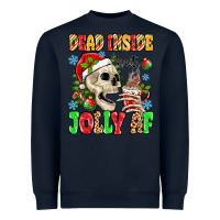 Navy dead inside but jolly af Heavyweight Sweatshirt - MaliasSmallBusiness