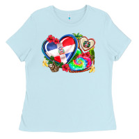 Baby Blue western leopard  dominican republic  hearts Ladies Tee - AdoDesignShop