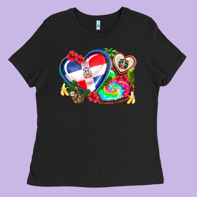 Western Leopard  Dominican Republic  Hearts Ladies Tee Designed By Adodesignshop