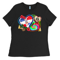Black western leopard  dominican republic  hearts Ladies Tee - AdoDesignShop