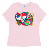 Bubblegum Pink western leopard  dominican republic  hearts Ladies Tee - AdoDesignShop
