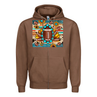Chestnut football cowhide sunflower Zipper Hoodie - JahusDesignShop