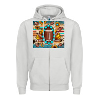 Dove Grey football cowhide sunflower Zipper Hoodie - JahusDesignShop