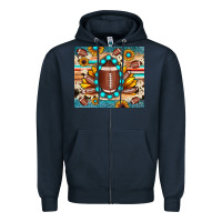 Navy football cowhide sunflower Zipper Hoodie - JahusDesignShop