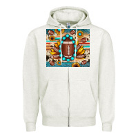 Oatmeal Heather football cowhide sunflower Zipper Hoodie - JahusDesignShop