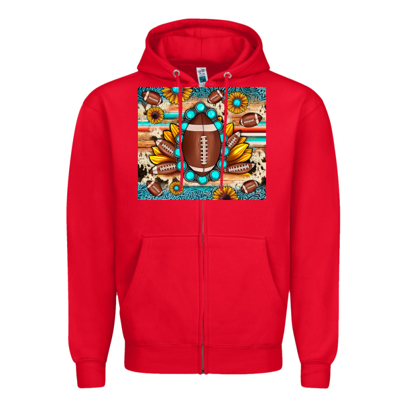 Football Cowhide Sunflower Zipper Hoodie by JahusDesignShop | Teevron