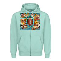 Seafoam football cowhide sunflower Zipper Hoodie - JahusDesignShop