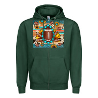 Sports Green football cowhide sunflower Zipper Hoodie - JahusDesignShop