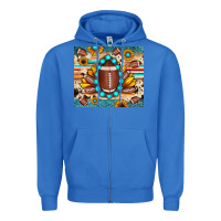 True Royal football cowhide sunflower Zipper Hoodie - JahusDesignShop