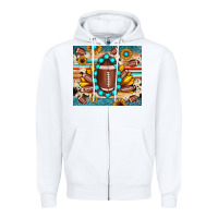 White football cowhide sunflower Zipper Hoodie - JahusDesignShop