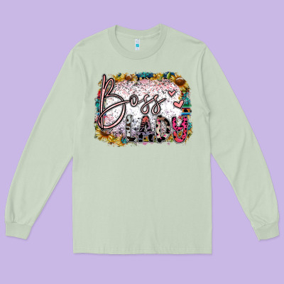 Boss Lady Long Sleeve Tee Designed By Sublimationcraftshop