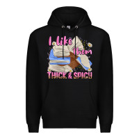Black i like them thick and spicy Premium Hoodie - MaliasSmallBusiness