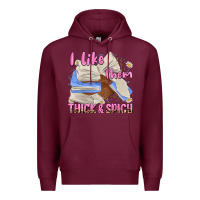 Burgundy i like them thick and spicy Premium Hoodie - MaliasSmallBusiness