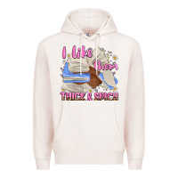 Pale Pink i like them thick and spicy Premium Hoodie - MaliasSmallBusiness