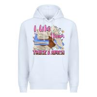 White i like them thick and spicy Premium Hoodie - MaliasSmallBusiness