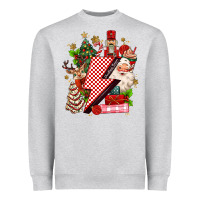 Heather Grey christmas season lightning bolt Heavyweight Sweatshirt - MaliasSmallBusiness