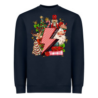 Navy christmas season lightning bolt Heavyweight Sweatshirt - MaliasSmallBusiness