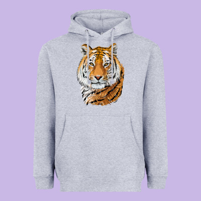 Tiger Head Heavyweight Hoodie Designed By Lillyallendesigns