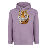 Lavender Tiger Head Heavyweight Hoodie - LillyAllenDesigns