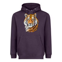 Plum Tiger Head Heavyweight Hoodie - LillyAllenDesigns