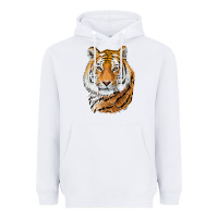 White Tiger Head Heavyweight Hoodie - LillyAllenDesigns