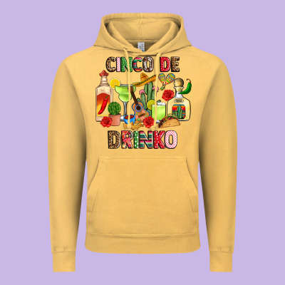 Cinco De Drinko Vintage Hoodie Designed By Jahusdesignshop