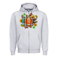 Heather Grey fall football sunflower and fall Zipper Hoodie - AdoDesignShop