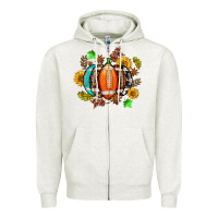 Oatmeal Heather fall football sunflower and fall Zipper Hoodie - AdoDesignShop