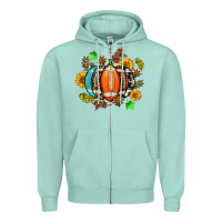 Seafoam fall football sunflower and fall Zipper Hoodie - AdoDesignShop