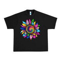 Black tie dye sunflower Urban Heavy Tee - texasbilliewilder