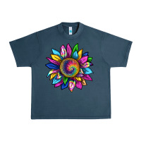 Midnight Navy tie dye sunflower Urban Heavy Tee - texasbilliewilder