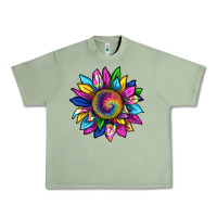 Oil Green tie dye sunflower Urban Heavy Tee - texasbilliewilder