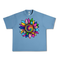 Pebble Blue tie dye sunflower Urban Heavy Tee - texasbilliewilder