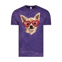 Chihuahua Dog With Love Glasses Vintage Tee | Teevron
