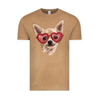 Vintage Camel Chihuahua dog with love glasses Vintage Tee - RanaPortraitStore