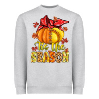 Heather Grey tis the season fall softball Heavyweight Sweatshirt - MaliasSmallBusiness