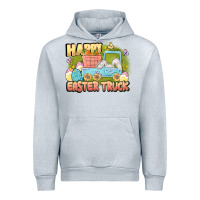 Heather Grey Happy Easter truck Urban Hoodie - LillyAllenDesigns