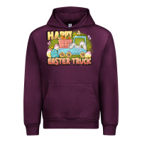 Mauve Wine Happy Easter truck Urban Hoodie - LillyAllenDesigns