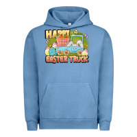Pigment Pebble Blue Happy Easter truck Urban Hoodie - LillyAllenDesigns