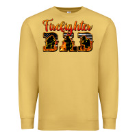 Antique Gold American Flag Firefighter Dad Premium Sweatshirt - LillyAllenDesigns