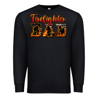 Black American Flag Firefighter Dad Premium Sweatshirt - LillyAllenDesigns