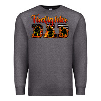 Charcoal Heather American Flag Firefighter Dad Premium Sweatshirt - LillyAllenDesigns